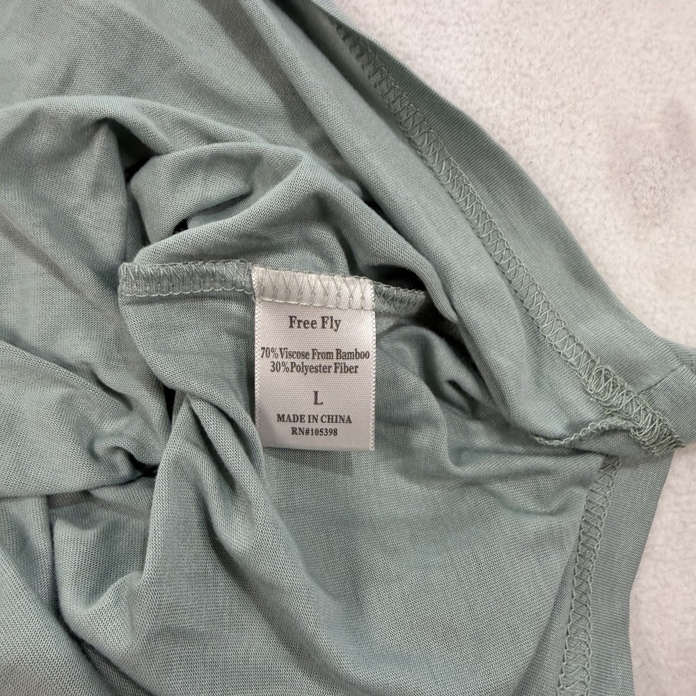 Free Fly Bamboo Shade Long Sleeve Shirt Men's Size Large Green Performance - Picture 6 of 7